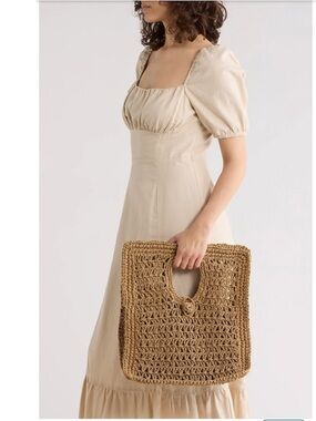 Collection XIIX Cutout Handle Square Handbag color Dark Natural new with tags